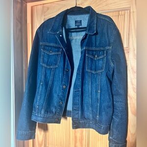 J. Crew Denim Trucker Jacket in Dark Wash Denim - Men’s Large